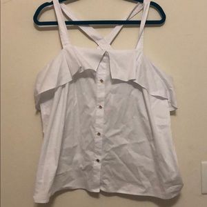 Brand new Michael kors white cross strap blouse